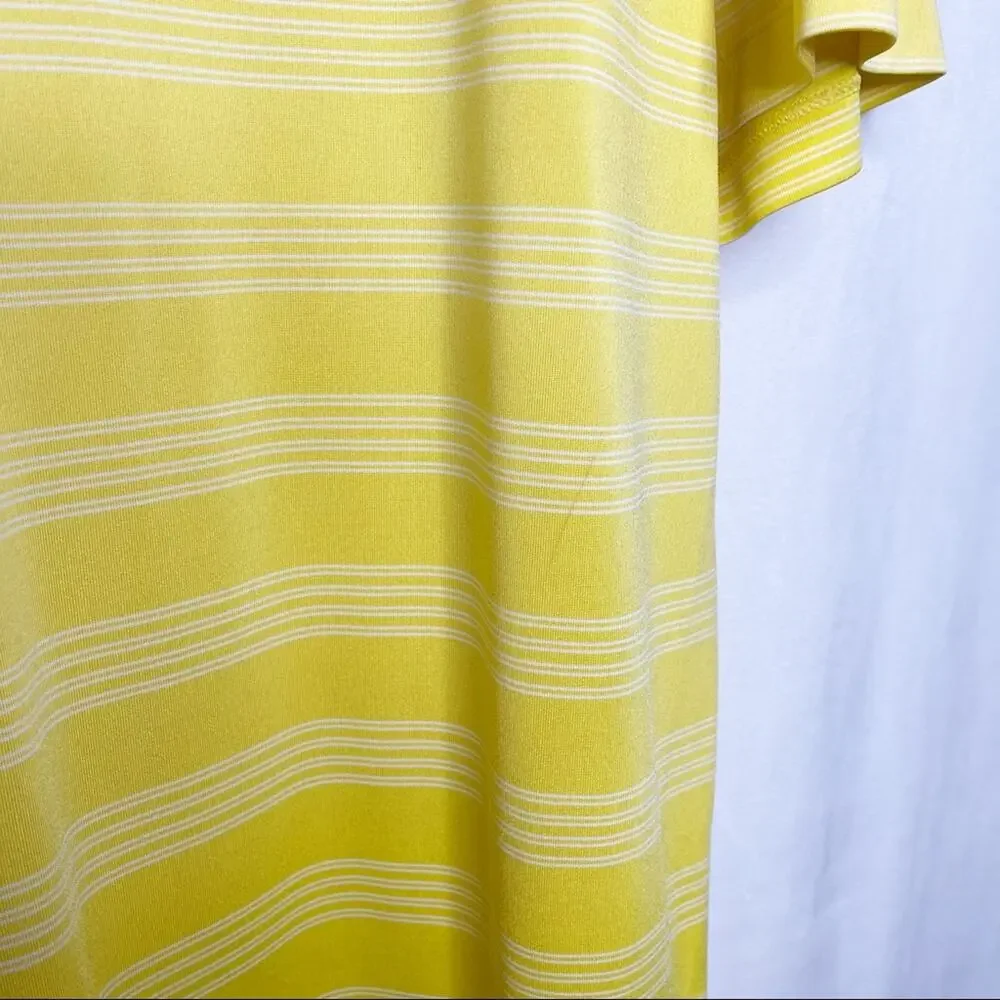 NIKE / yellow white striped golf short sleeve polo